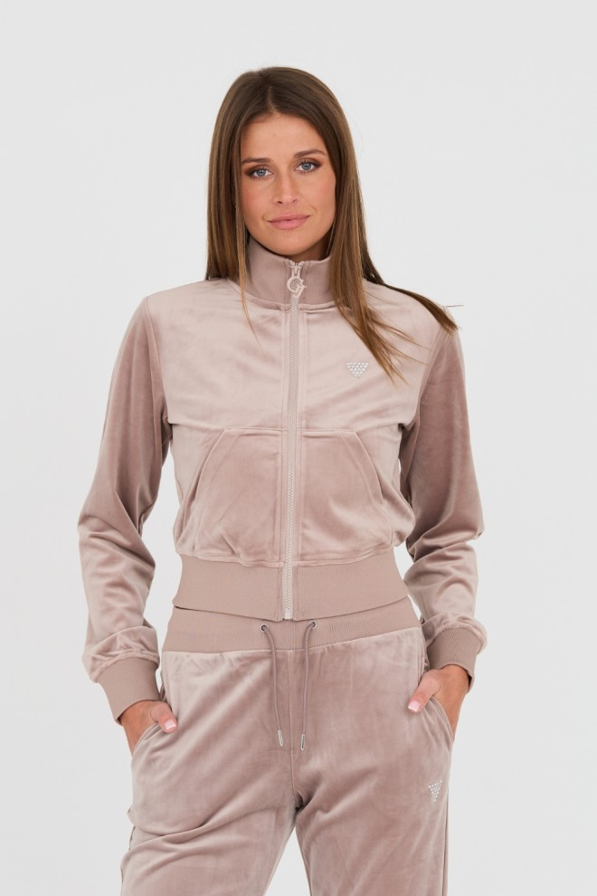 modny brązowy dres damski